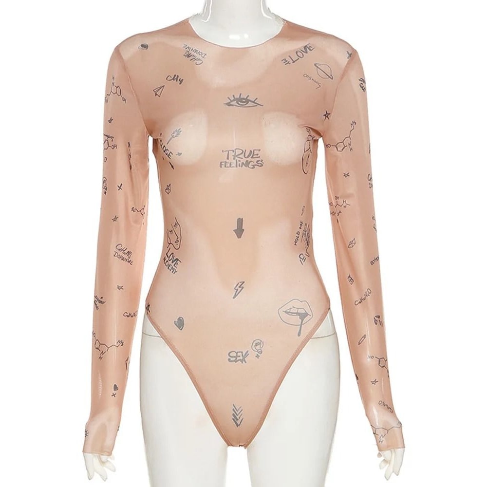 Women Sexy Slim Fit Long Sleeve Bodysuit O Neck One Piece Top 5