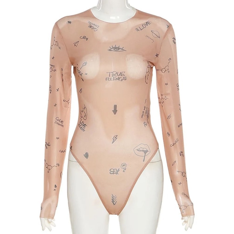 Women Sexy Slim Fit Long Sleeve Bodysuit O Neck One Piece Top 5