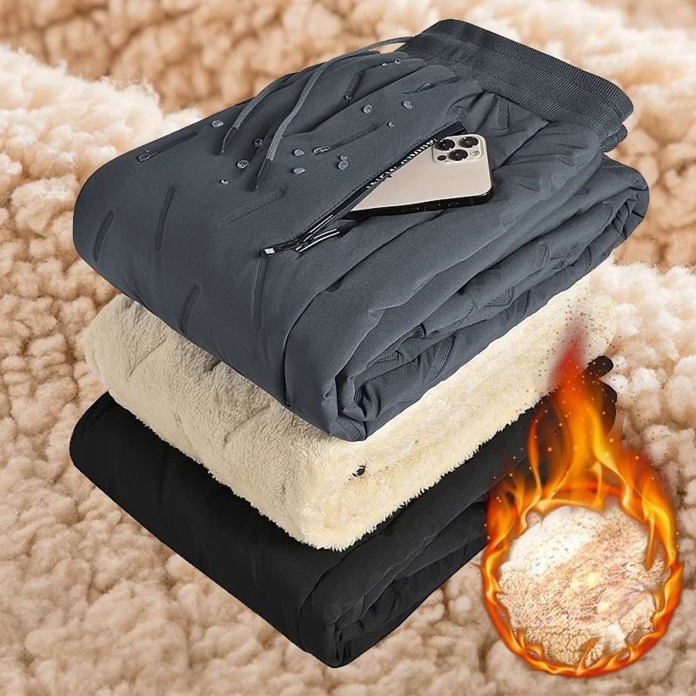 Women Winter Lambswool Fleece Lined Warm Jogger Sweatpants 0