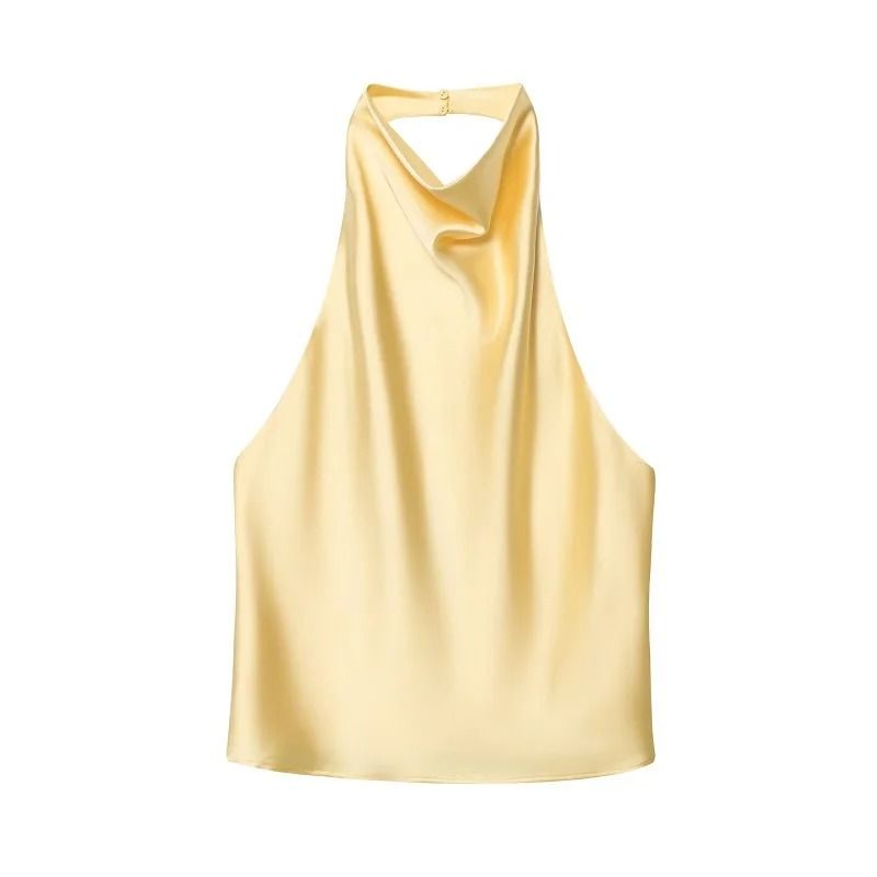 Women Satin Halter Neck Backless Summer Camisole Top 2