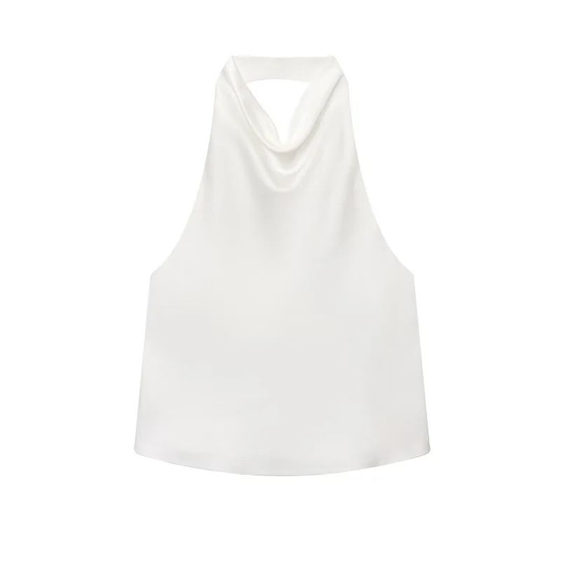 Women Satin Halter Neck Backless Summer Camisole Top 6