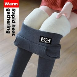 thermal lambwool high waist winter leggings with pocket butt lift thick fleece pants