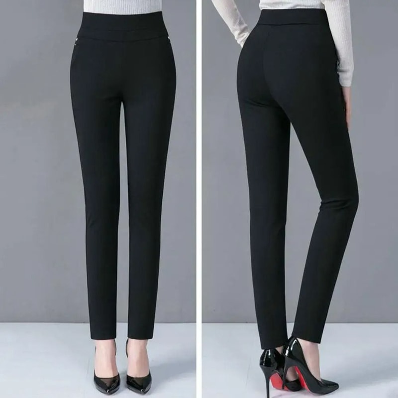 Women High Waist Stretch Slim Pencil Pants Casual Spring Trousers 2