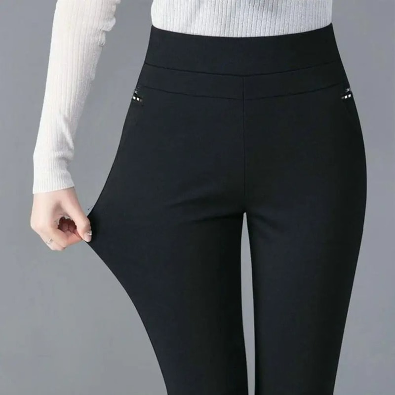 Women High Waist Stretch Slim Pencil Pants Casual Spring Trousers 3