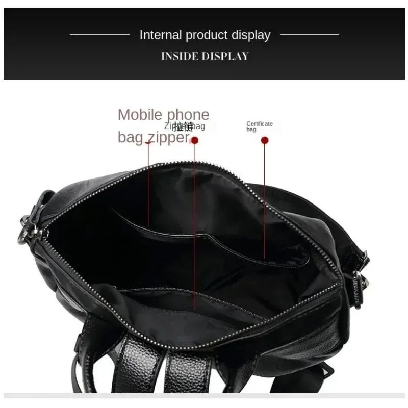 Large Anti Theft Waterproof Leather Backpack Fashionable Travel Shoulder Bag For Women 3