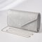 Elegant Silver Glitter Envelope Evening Bag Shiny Ladies Chain Shoulder Bag For Weddings Parties 0