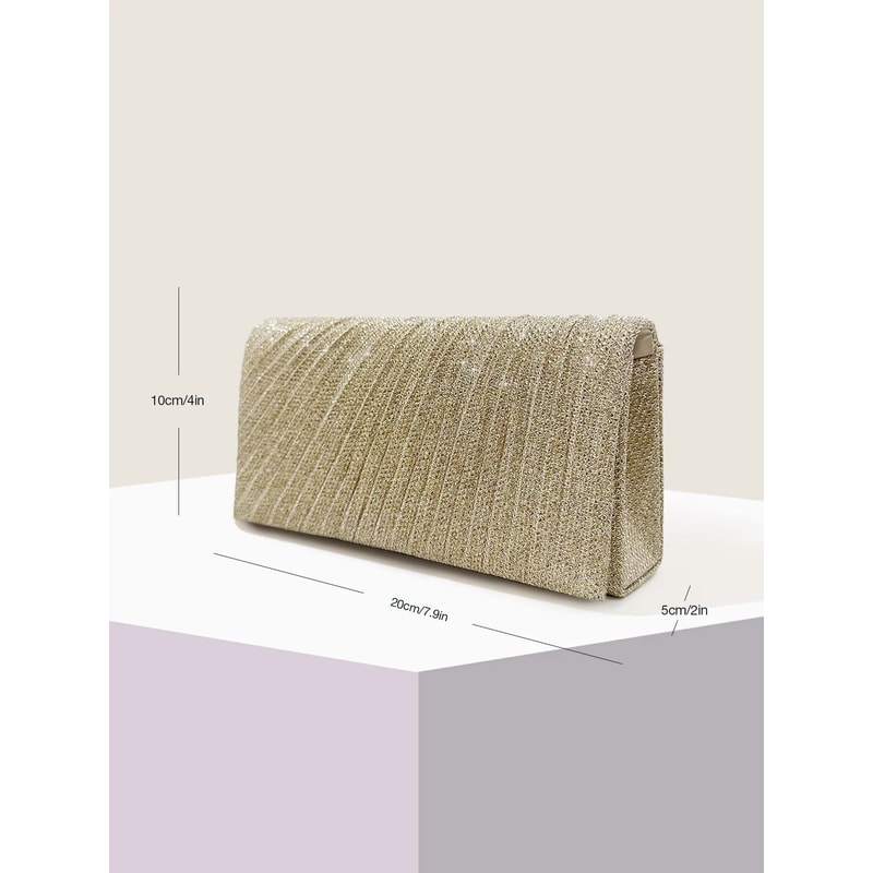 Elegant Silver Glitter Envelope Evening Bag Shiny Ladies Chain Shoulder Bag For Weddings Parties 11