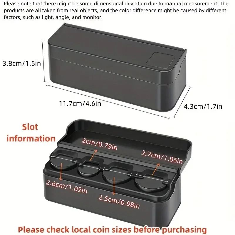 Universal Car Coin Holder Change Organizer 48Capacity Money Dispenser Storage For Cars And Trucks 1