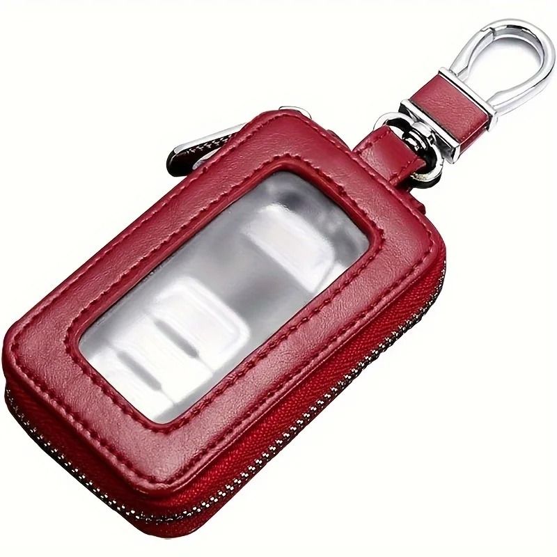 Universal Leather Car Key Fob Case Premium Smart Key Holder And Remote Keychain Bag 9