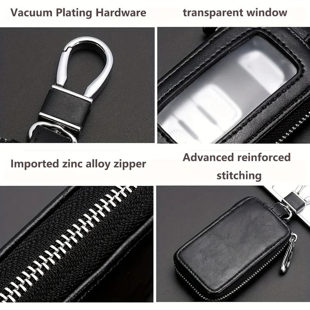 Universal Leather Car Key Fob Case Premium Smart Key Holder And Remote Keychain Bag 2