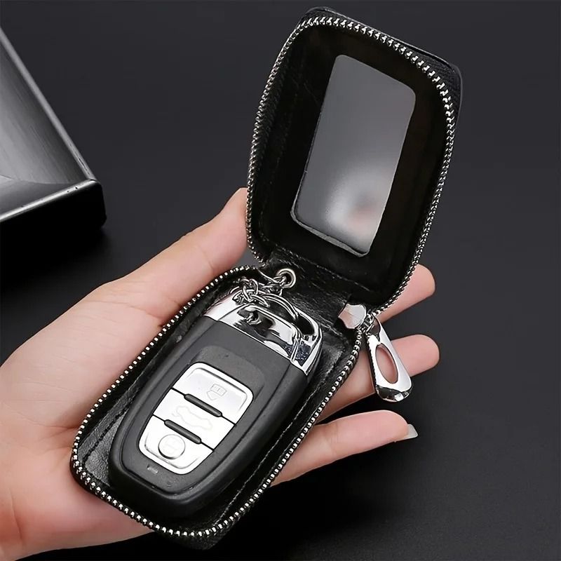 Universal Leather Car Key Fob Case Premium Smart Key Holder And Remote Keychain Bag 3