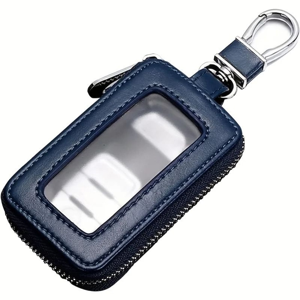Universal Leather Car Key Fob Case Premium Smart Key Holder And Remote Keychain Bag 7
