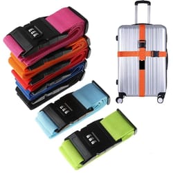 adjustable travel luggage strap with password lock secure anti theft baggage packing belt