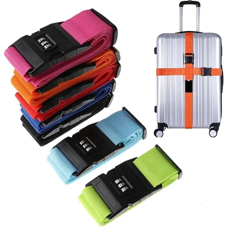 Adjustable Travel Luggage Strap With Password Lock Secure Anti Theft Baggage Packing Belt 0