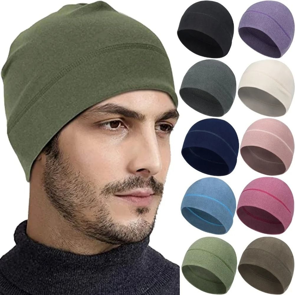 Winter Thermal Warm Skull Cap Windproof Fleece Ski Running And Cycling Beanie Hat For Men And Women 0