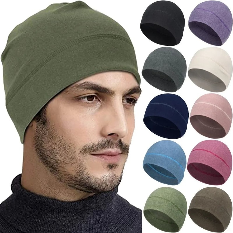 Winter Thermal Warm Skull Cap Windproof Fleece Ski Running And Cycling Beanie Hat For Men And Women 0