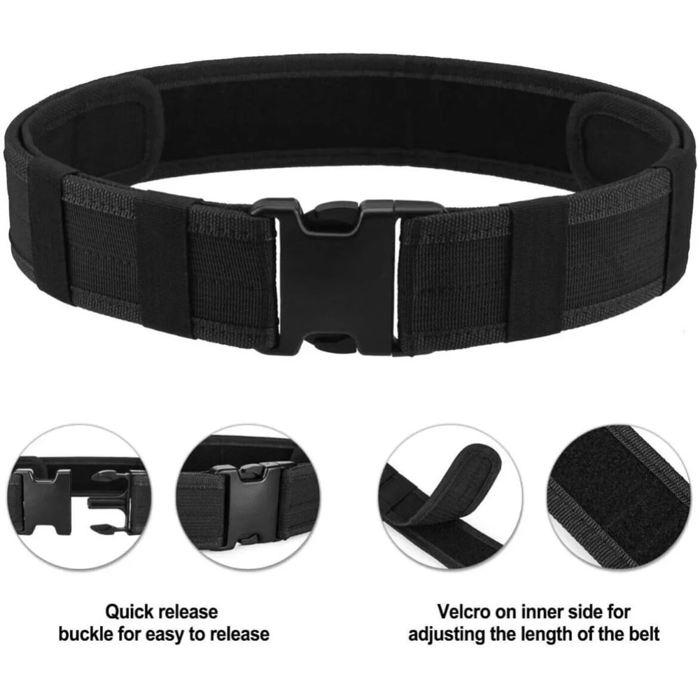 Tactical Military Style Nylon Waist Belt With Quick Release Buckle Adjustable Army Police Utility B 1