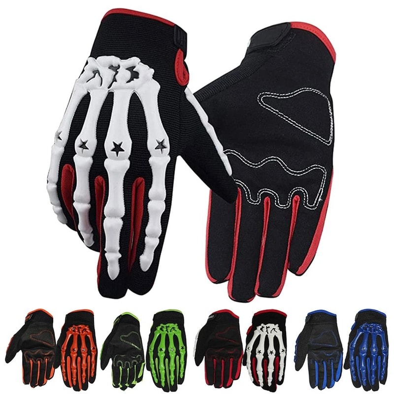 Chitone Full Finger Skeleton Gloves Protective Motocross And Off Road Racing Gear For Men And Women 0