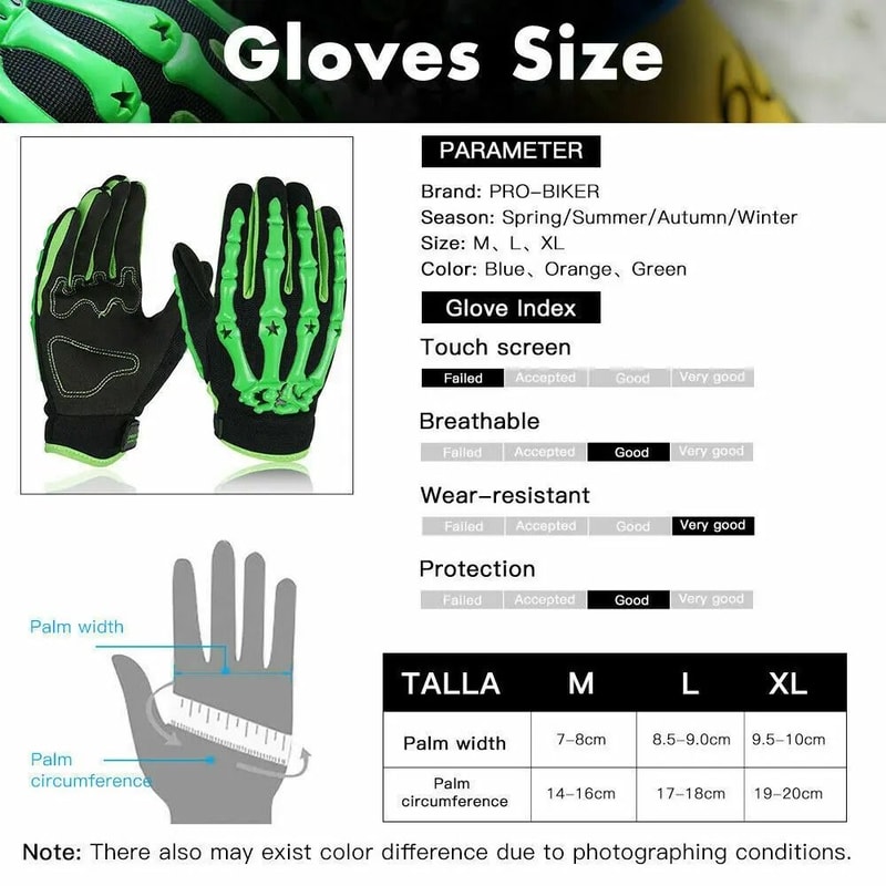 Chitone Full Finger Skeleton Gloves Protective Motocross And Off Road Racing Gear For Men And Women 3