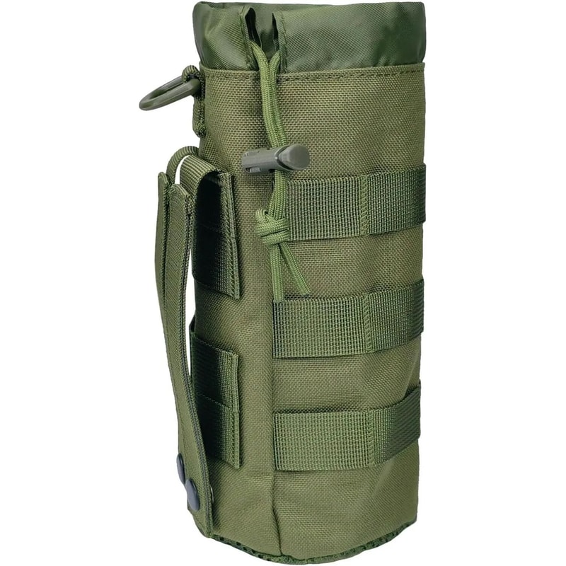 Tactical MOLLE Water Bottle Pouch High Density 1000D Nylon Bottle Holder With Drawstring And Mesh B 7