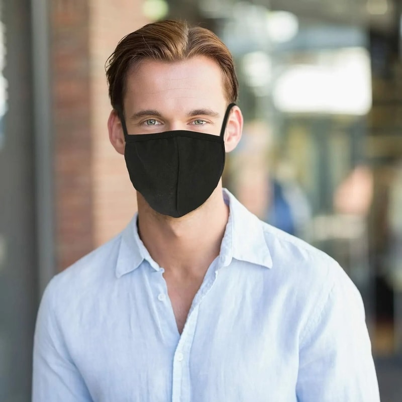 2 Ply Cloth Face Mask Washable And Reusable Breathable Face Covering With Ear Protection Loops 3