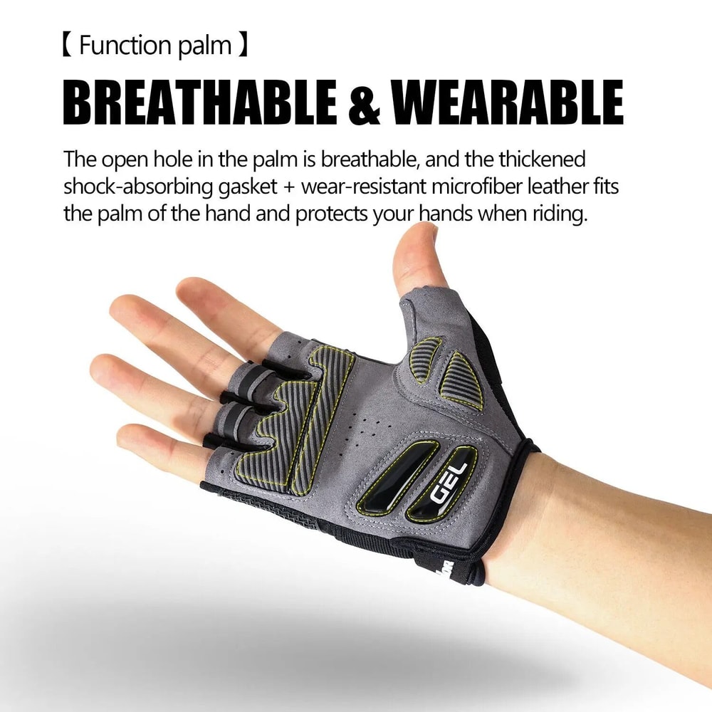 Cycling AntiSlip Half Finger Gloves With Gel Pad ShockAbsorbing Road Riding Gear For Men And Women 4