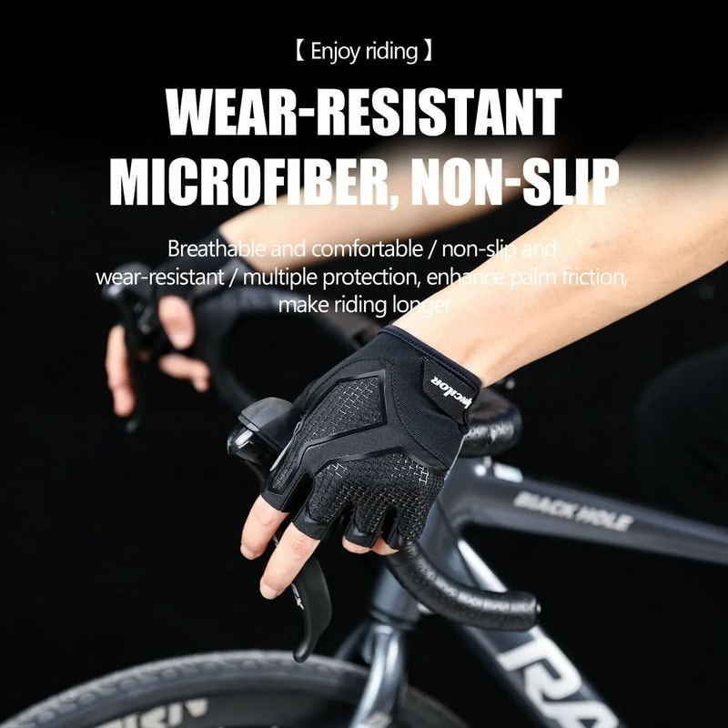 Cycling AntiSlip Half Finger Gloves With Gel Pad ShockAbsorbing Road Riding Gear For Men And Women 5