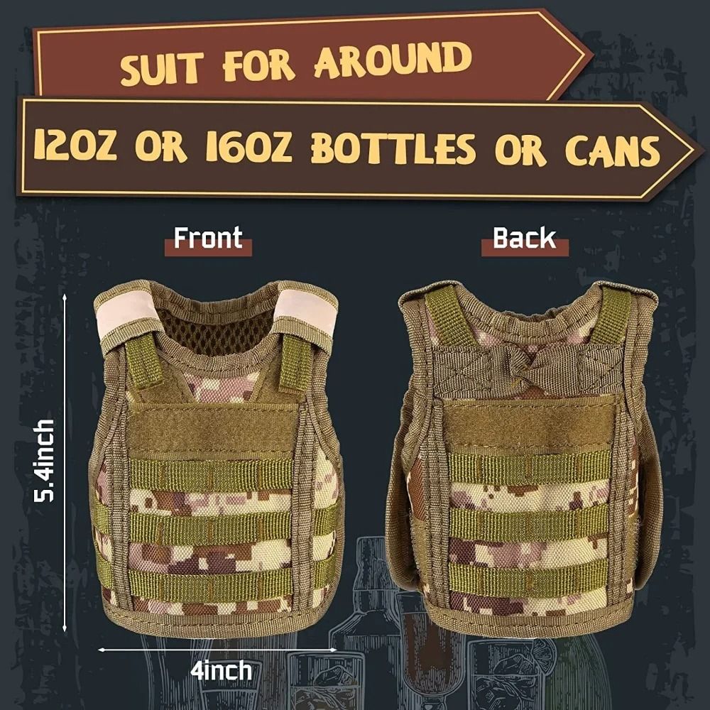 Detachable Tactical Beer Bottle Vest With Adjustable Straps For Water Wine And Beverage Bottles 1