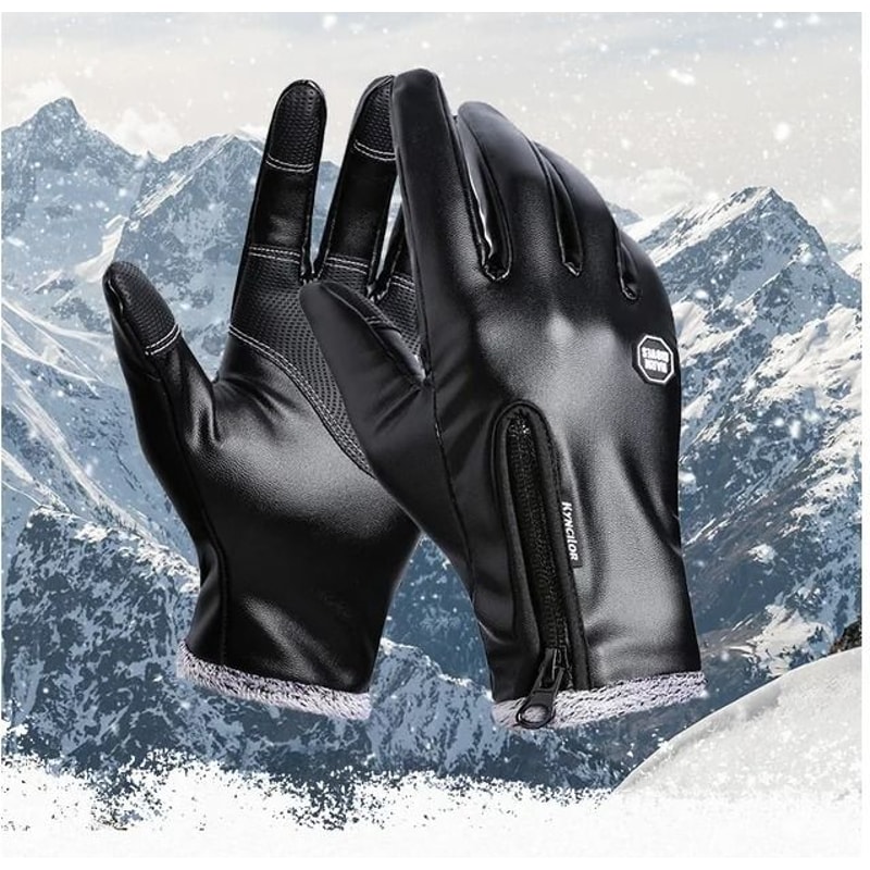 Winter Leather Thermal Windproof And Waterproof Touchscreen Gloves For Driving Skiing And Outdoor S 6