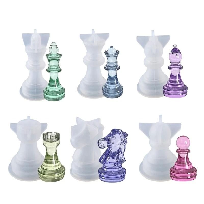 3D Chess Piece Silicone Molds For Epoxy Resin Casting And DIY Jewelry Making Tools 4