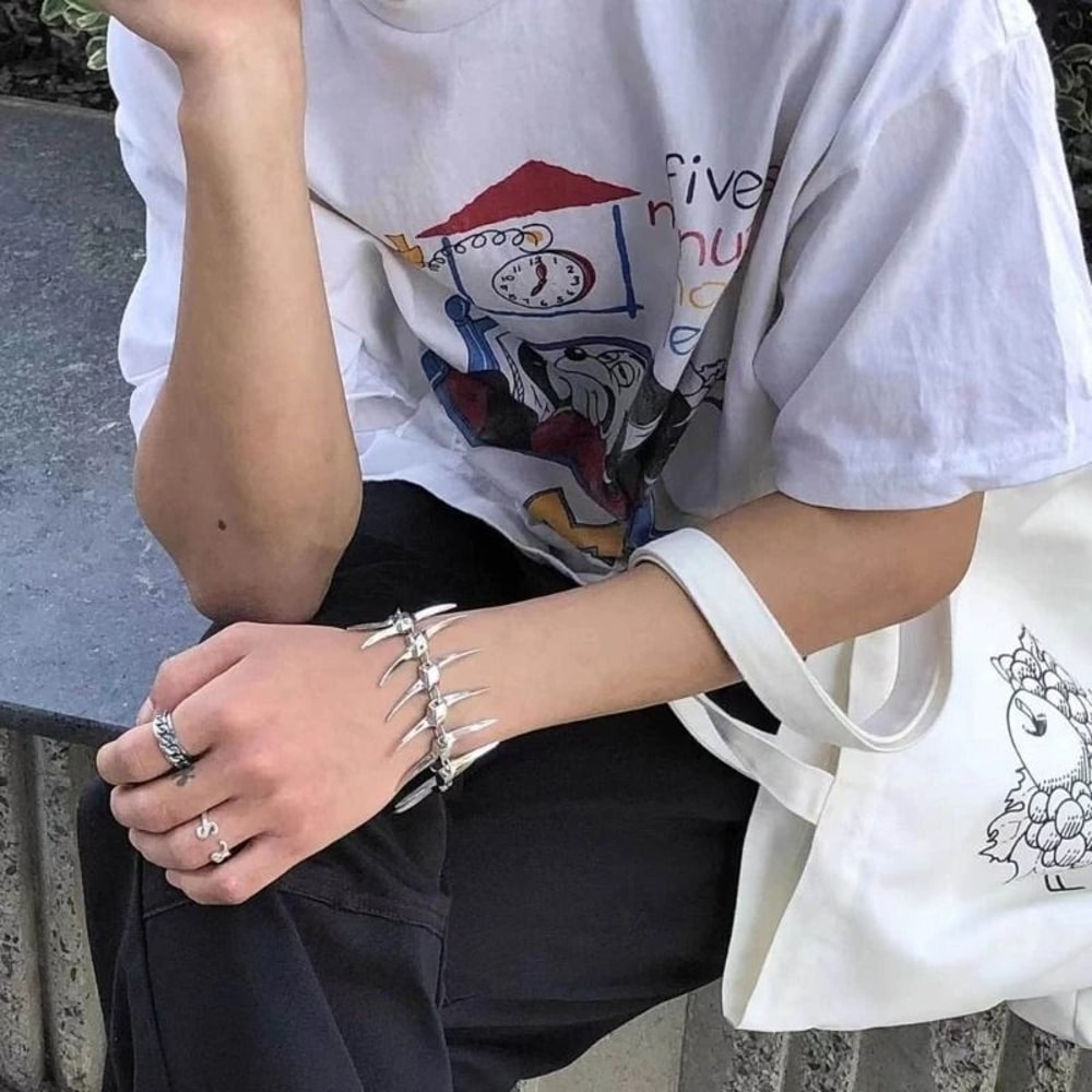 Thorn Fish Bone Link Chain Bracelet Fashion Charm Bangle And Couple Jewelry For Parties 4