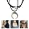 Vintage Moon Horn Pendant Necklace Simple Multilayer Choker Fashion Jewelry 0