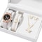 Butterfly Jewelry Set Fashion Womens Quartz Watch Leather Band Necklace Earrings Bracelet And Adjus 6