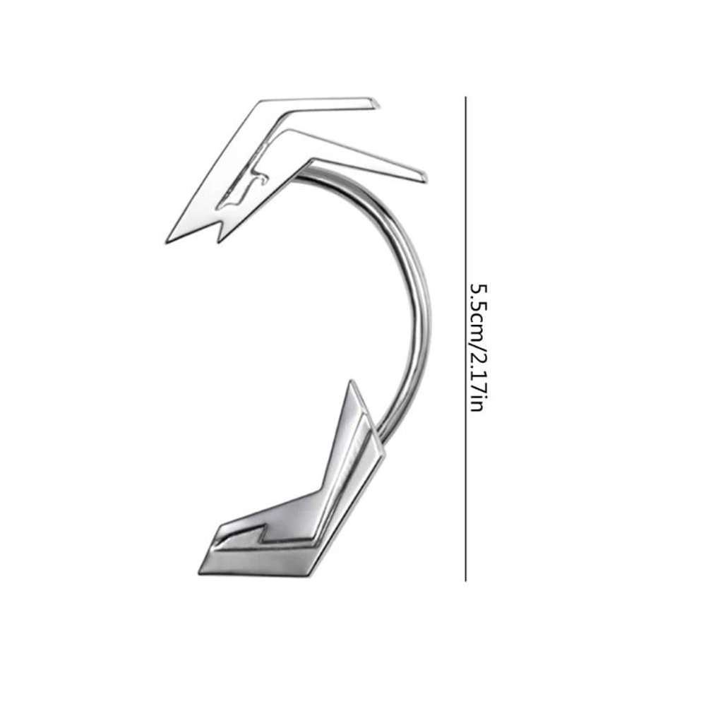 Unisex Silver Color Ear Clips Unique Futuristic Skeletal Spine Ear Hooks For Y2K Trendsetters 5