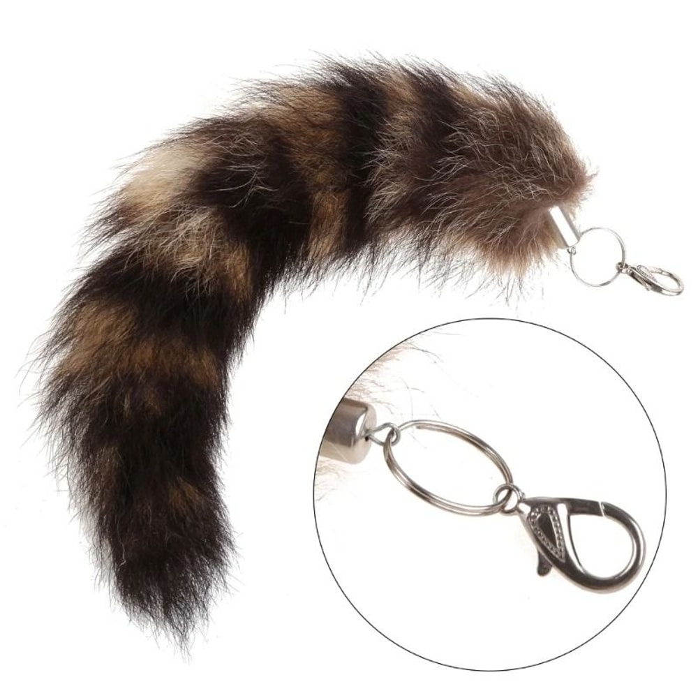 Raccoon Tail Keychain Accessory 2