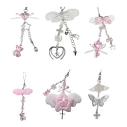 angel wing beaded phone charm accessory