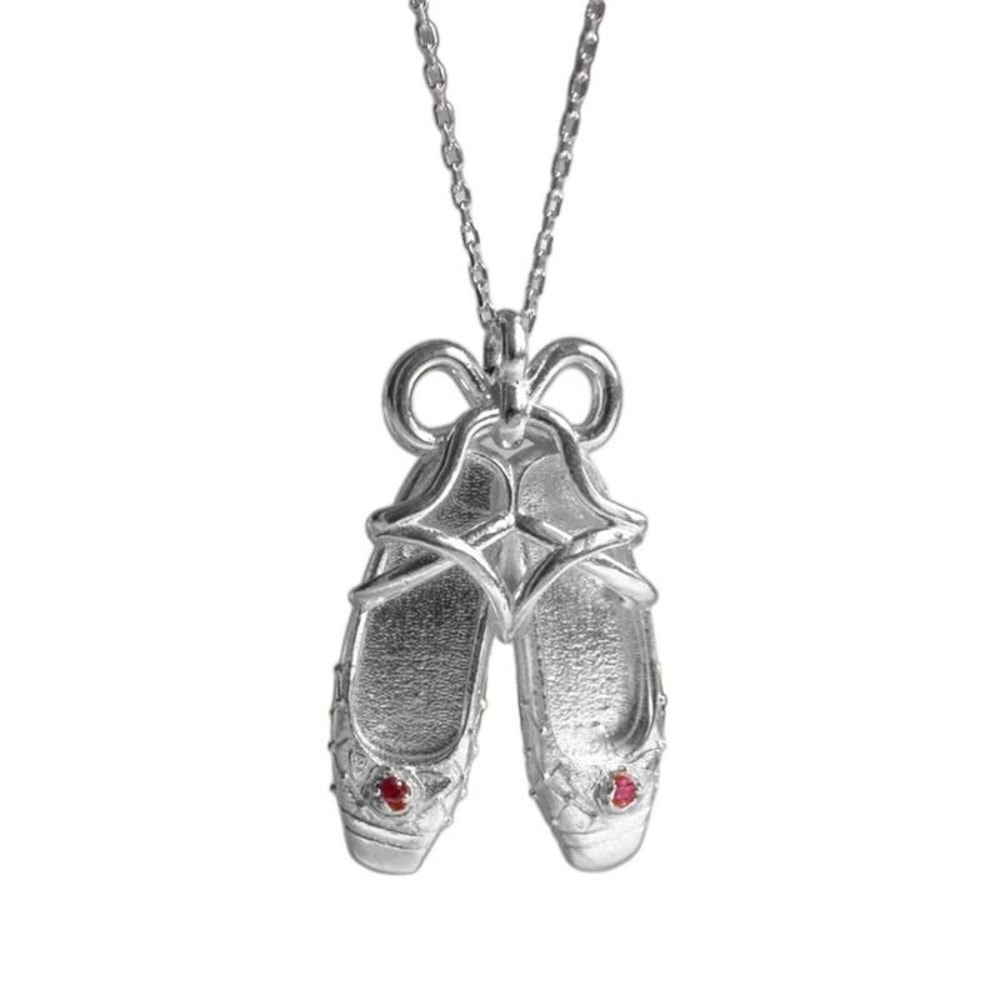 Bowknot Ballet Shoe Pendant Necklace 1