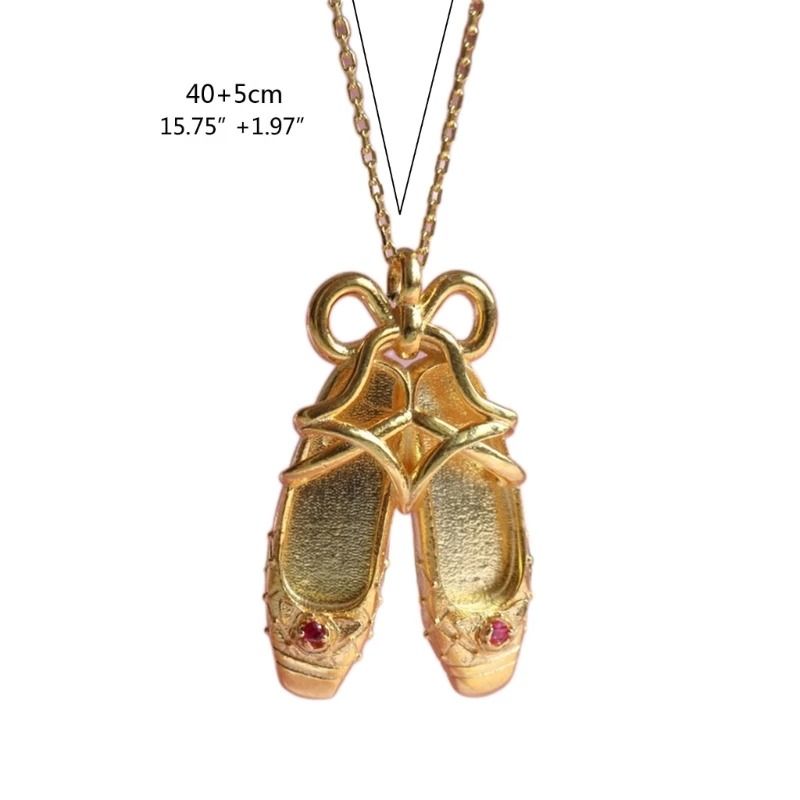 Bowknot Ballet Shoe Pendant Necklace 4