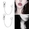 Metal Clip On Chain Earrings And Lip Ring 0
