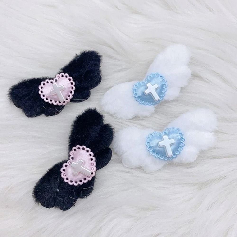 Gothic Heart Angel Wing Hair Clip 0