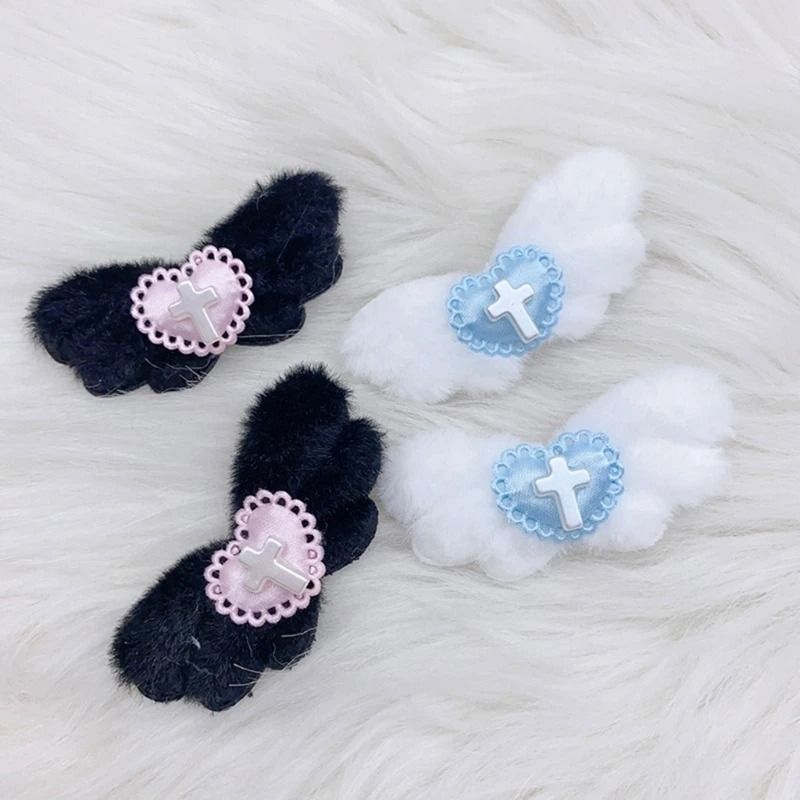 Gothic Heart Angel Wing Hair Clip 0