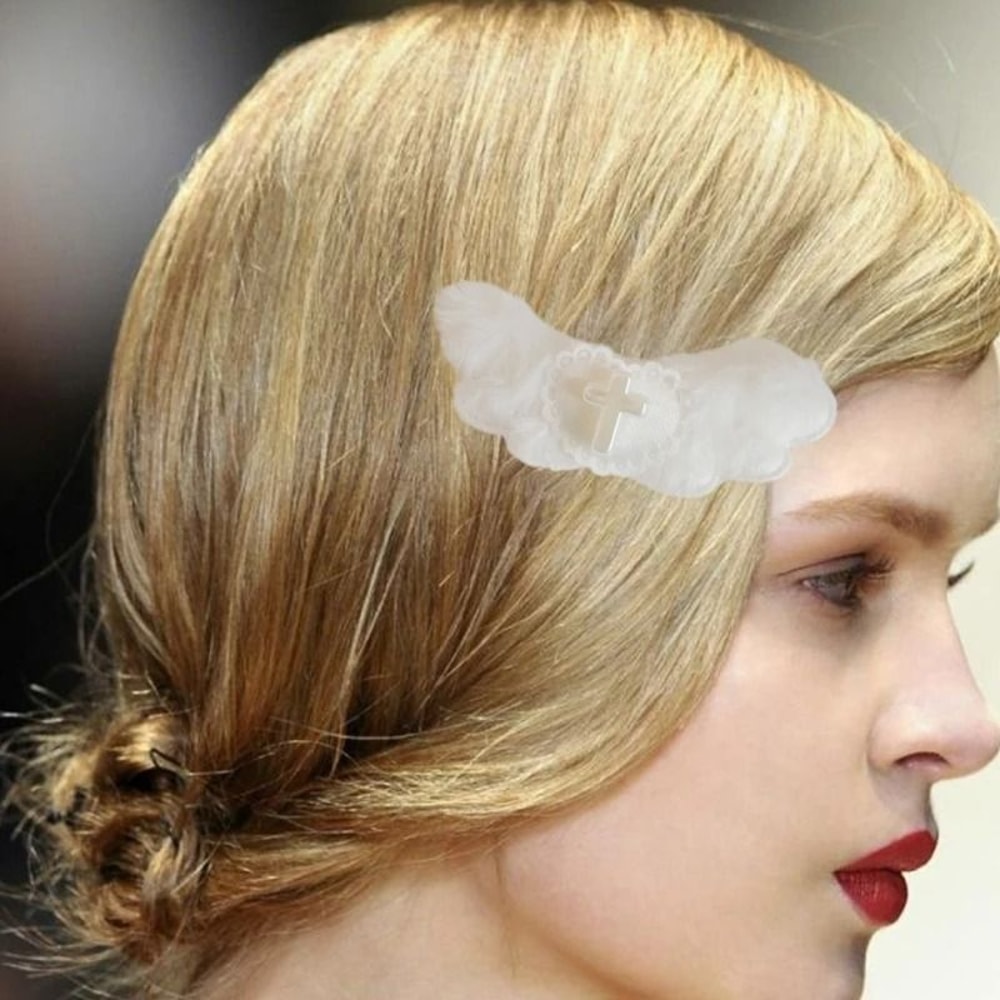 Gothic Heart Angel Wing Hair Clip 5