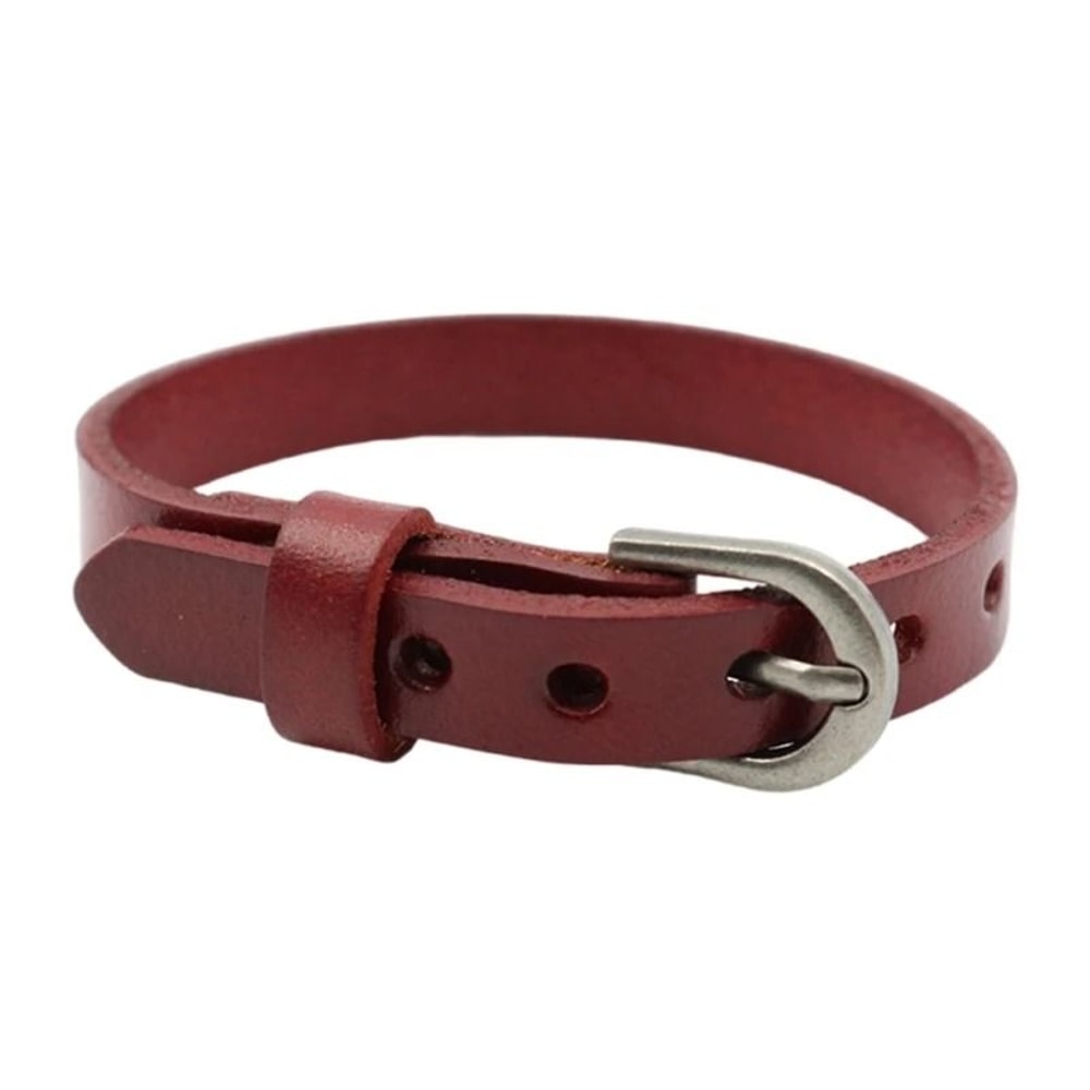 Handmade Leather Bead Bracelet 11