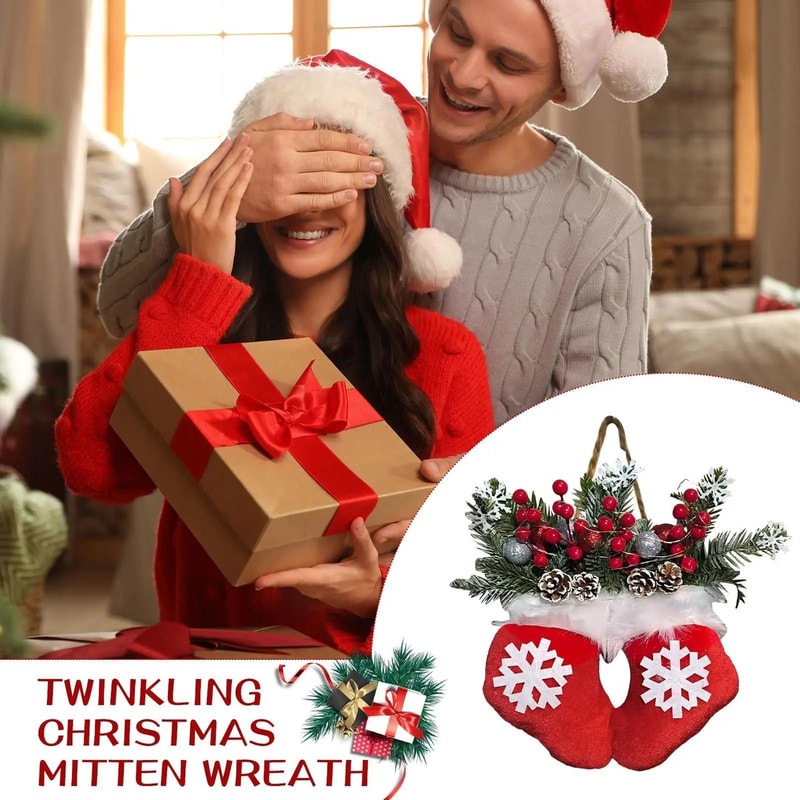 Christmas Wreath With Lights And Berries 0