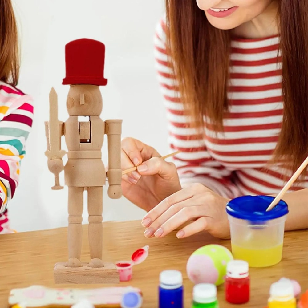 Wooden Paintable Nutcracker Craft Set 0