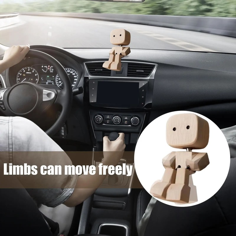 Cute Wooden Car Dance Figurine 2