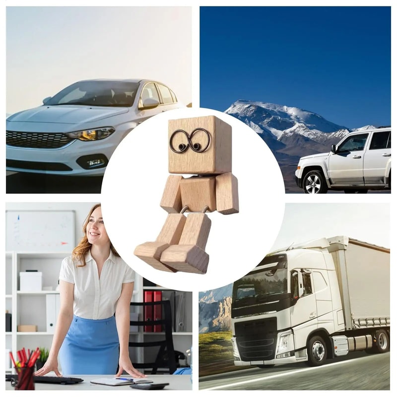 Cute Wooden Car Dance Figurine 4