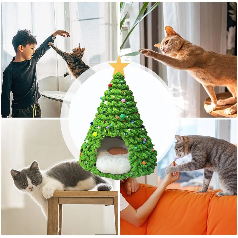 Christmas Tree Cat Bed Craft Material Set 4