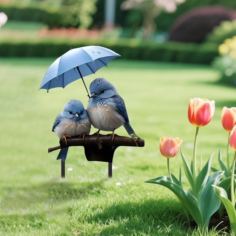 Blue Bird Garden Outdoor Decoration Stake 2