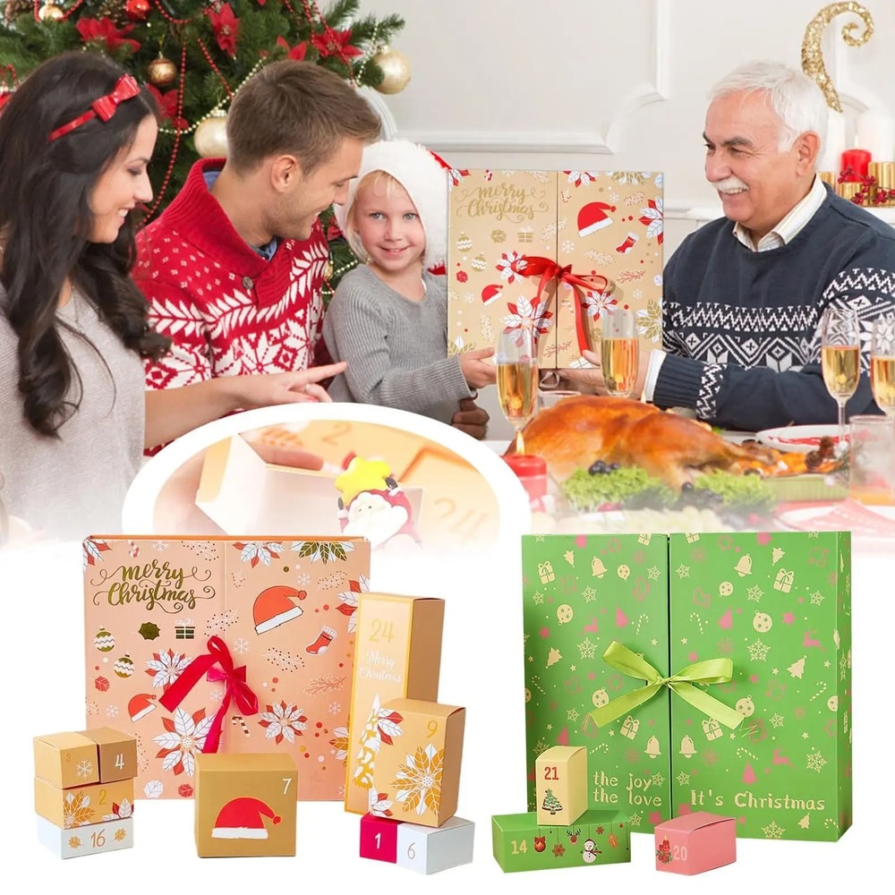 Foldable 24 Day Empty Advent Calendar Box Set 0